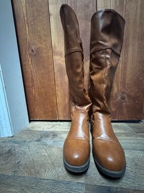 Tall Cognac Brown Riding Boots
